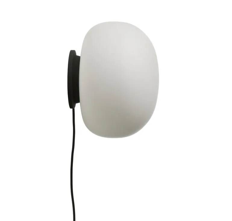 Supernate væglampe Ø28, opal/sort