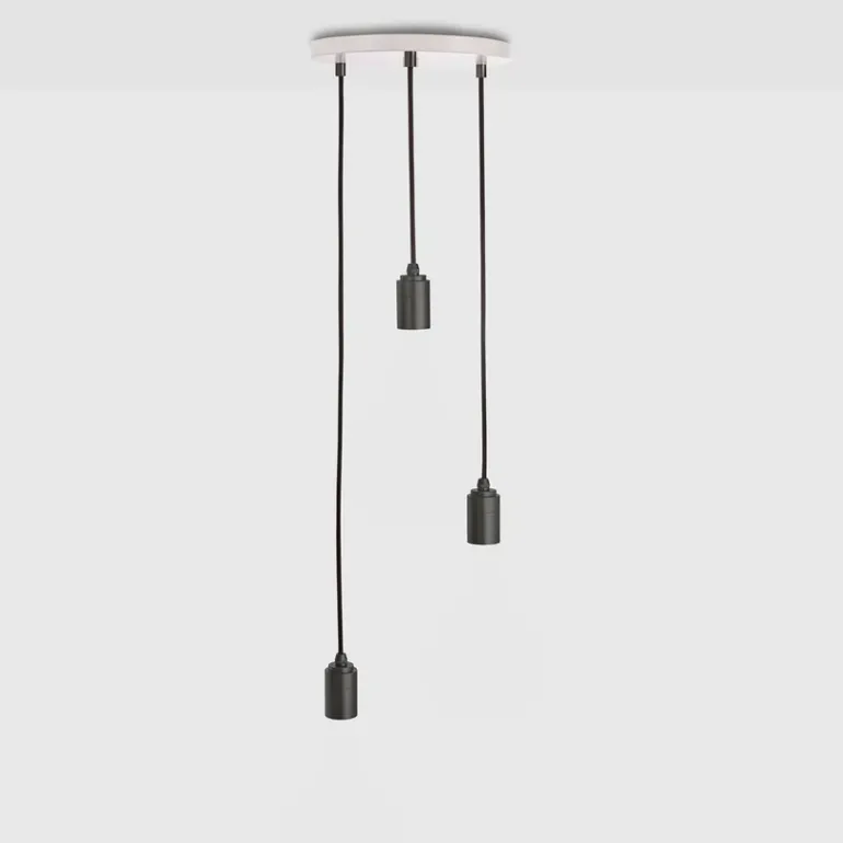 Tala Triple pendel (fatning), hvid/grafit