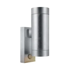 Tin Maxi Double udendørs væglampe m/sensor, galvaniseret stål