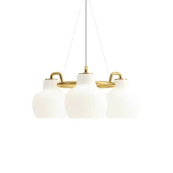 VL Ringkrone 3 pendel, messing/blank opal