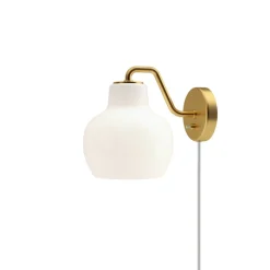 VL Ringkrone 1 væglampe, messing/blank opal
