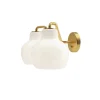 VL Ringkrone 2 væglampe u. ledning/m. kontakt, messing/blank opal